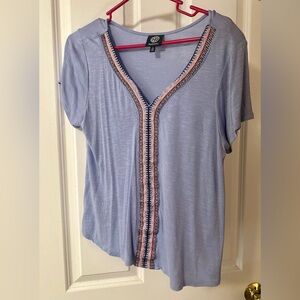 Bobeau Tanner Contrast Trim Knit Top Size S